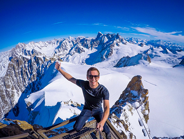 Bart Lapers at Aiguille du Midi in Chamonix, France